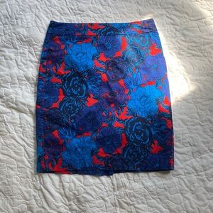 Dark Floral Pencil Business Skirt